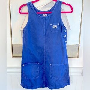 CALVIN KLEIN CK Royal Blue Denim Mini Jump Dress Women’s Size Small